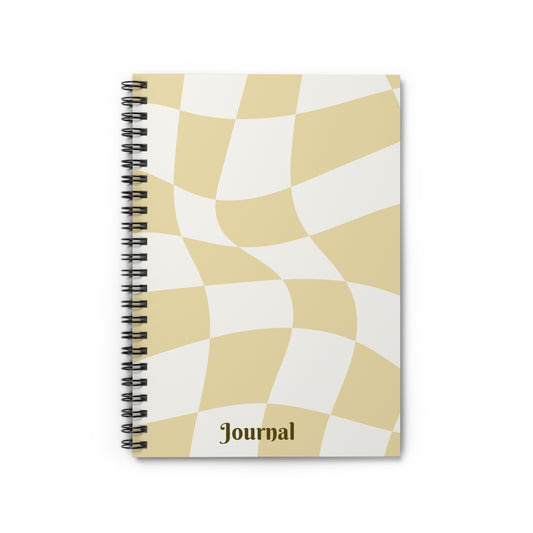 Elegant Spiral Journal - Ruled Lines with Wavy Design